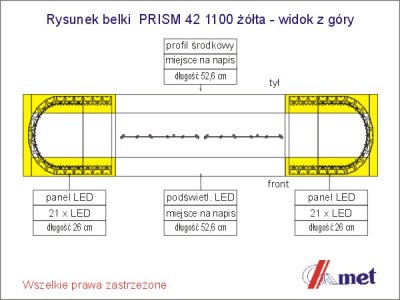 PRISM 42 W żółta 12/24 z góry